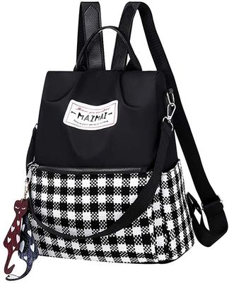 Borsa da zaino da tasca per donne Oxford Borsa da zaino a quadri per la scuola di viaggio anti-furto