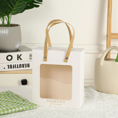 Tasse di carta stampate su misura con manico Kraft per imballaggio al dettaglio Abbigliamento Calzature Regali di pelliccia