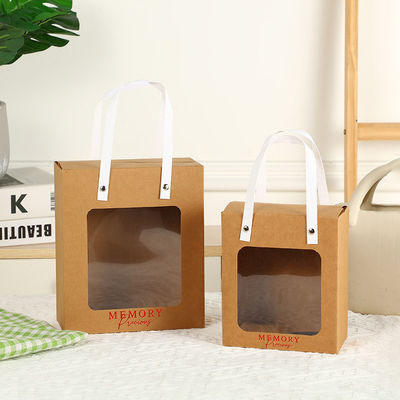 Tasse di carta stampate su misura con manico Kraft per imballaggio al dettaglio Abbigliamento Calzature Regali di pelliccia
