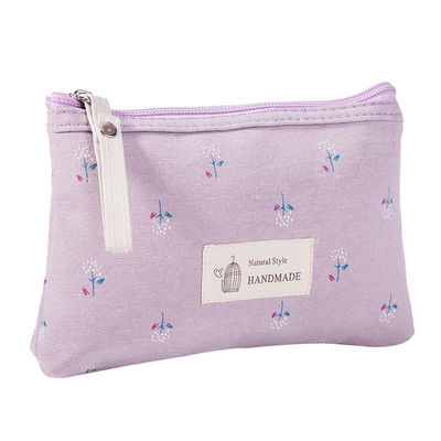 Borsa cosmetica portatile personalizzabile per donne tipo di disegno solido e materiale di tela