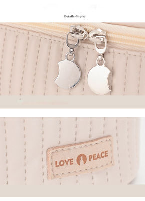 Sacchetto cosmetico in PU impermeabile per donna con chiusura a cerniera e design portatile