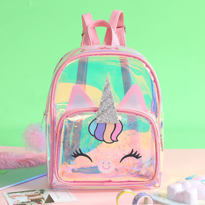 Acceptabile OEM/ODM Sacchetto trasparente Carino Unicorn Asilo per bambini Sacchetto Piccolo Zaino Per Ragazzi Ragazze