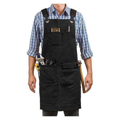 Bar ristorante Essential lavato tela Chef Bib grembiule con tasca utensili e logo personalizzato