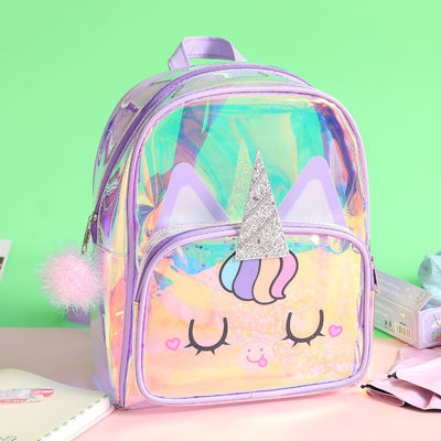 Acceptabile OEM/ODM Sacchetto trasparente Carino Unicorn Asilo per bambini Sacchetto Piccolo Zaino Per Ragazzi Ragazze