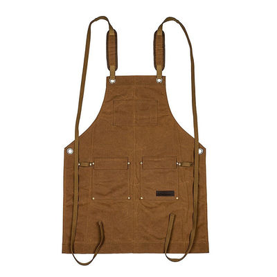Bar ristorante Essential lavato tela Chef Bib grembiule con tasca utensili e logo personalizzato
