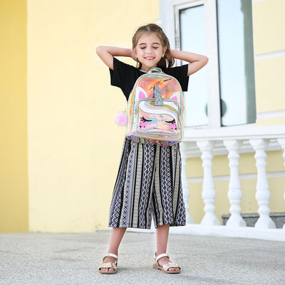 Acceptabile OEM/ODM Sacchetto trasparente Carino Unicorn Asilo per bambini Sacchetto Piccolo Zaino Per Ragazzi Ragazze