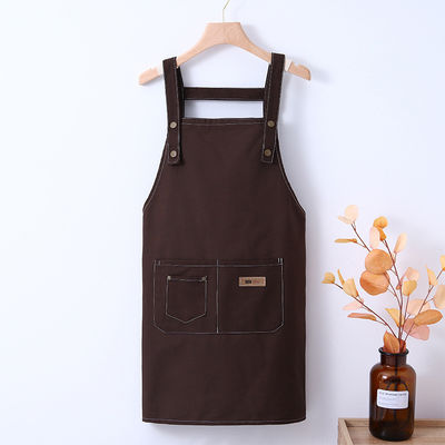 Stampa su tela di seta Logo personalizzato Regolabile Bib Canvas Chef Pron per donne cucina