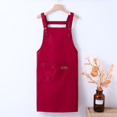 Stampa su tela di seta Logo personalizzato Regolabile Bib Canvas Chef Pron per donne cucina