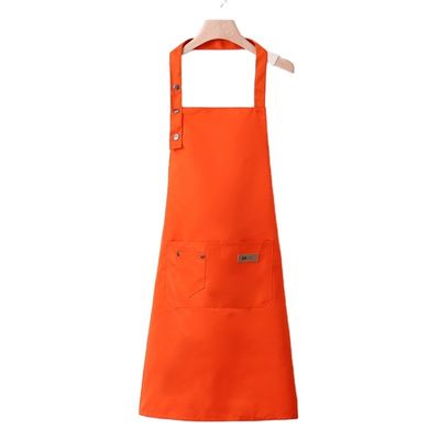 Apron di cotone di tela neutrale per genere con logo personalizzato Apron da cucina impermeabile