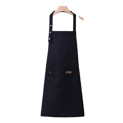 Apron di cotone di tela neutrale per genere con logo personalizzato Apron da cucina impermeabile