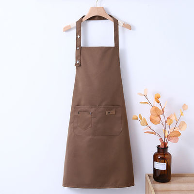 Apron di cotone di tela neutrale per genere con logo personalizzato Apron da cucina impermeabile