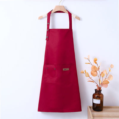 Apron di cotone di tela neutrale per genere con logo personalizzato Apron da cucina impermeabile