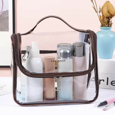 Acquisti trasparente bellezza di viaggio Toiletry PVC Custom Cosmetic Bag per i viaggi