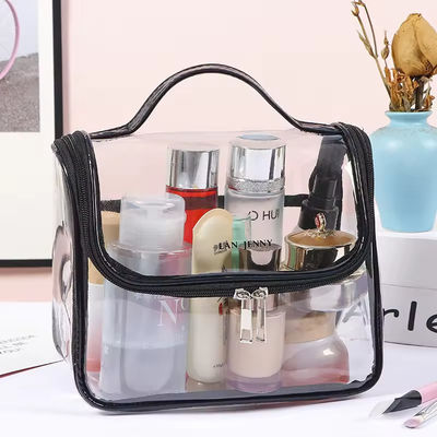Acquisti trasparente bellezza di viaggio Toiletry PVC Custom Cosmetic Bag per i viaggi