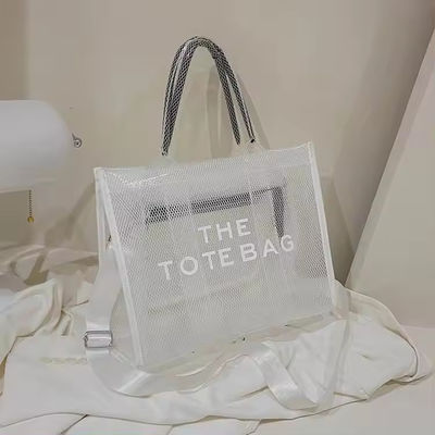 Stile di moda per tutte le stagioni grande capacità stampa pieghevole sacchetto di shopping in PVC trasparente