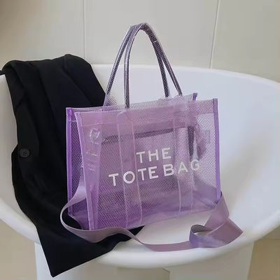 Stile di moda per tutte le stagioni grande capacità stampa pieghevole sacchetto di shopping in PVC trasparente