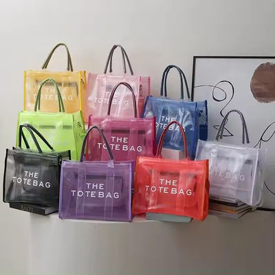 Stile di moda per tutte le stagioni grande capacità stampa pieghevole sacchetto di shopping in PVC trasparente