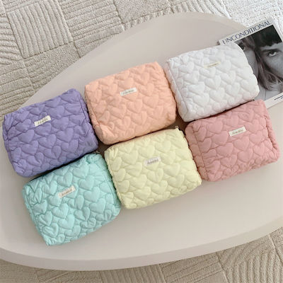 Polyester Custom Logo Puffed Puffer Pouch Magiaggio di grande capacità Sacchetti a coltello Cassa cosmetica