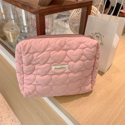 Polyester Custom Logo Puffed Puffer Pouch Magiaggio di grande capacità Sacchetti a coltello Cassa cosmetica