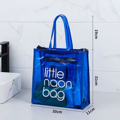 Sacchetto trasparente in PVC per la spiaggia estiva Logo personalizzato impermeabile Grande colore caramella