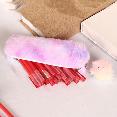 Plum Pen Learning Borsa di carta di velluto lunga ragazza cuore Borsa di matita di grande capacità