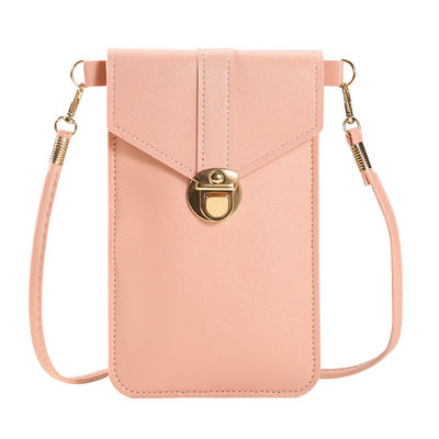 La vita quotidiana Piccola borsa telefonica crossbody con decorazione del logo personalizzato e cintura per il collo
