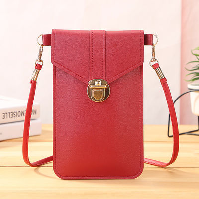 La vita quotidiana Piccola borsa telefonica crossbody con decorazione del logo personalizzato e cintura per il collo