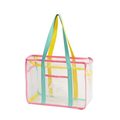 Sacchetto trasparente in PVC, colorato in caramelle, in forma di U, sacchetto da spiaggia per le donne