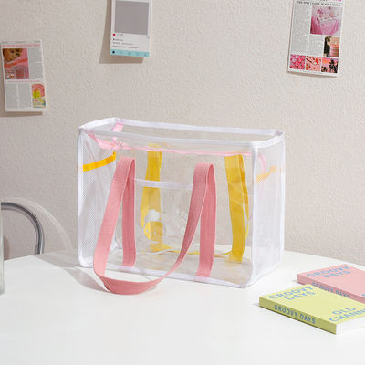 Sacchetto trasparente in PVC, colorato in caramelle, in forma di U, sacchetto da spiaggia per le donne