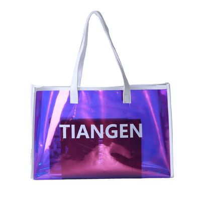 Sacchetto trasparente in PVC con gelatina, moda olografica, spalla per lo shopping, sacchetto di plastica per donne