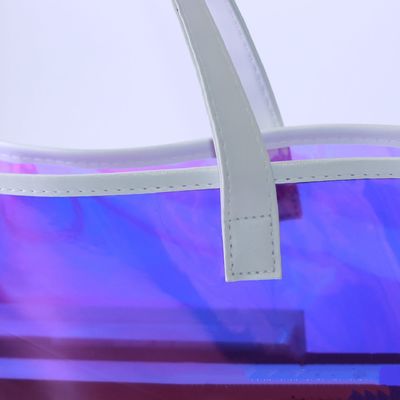 Sacchetto trasparente in PVC con gelatina, moda olografica, spalla per lo shopping, sacchetto di plastica per donne