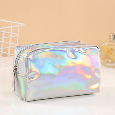 Borsa laser in cuoio PU customizzata Cassa matita spazzola impermeabile Borsa trucco borse cosmetiche