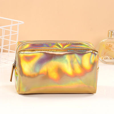 Borsa laser in cuoio PU customizzata Cassa matita spazzola impermeabile Borsa trucco borse cosmetiche