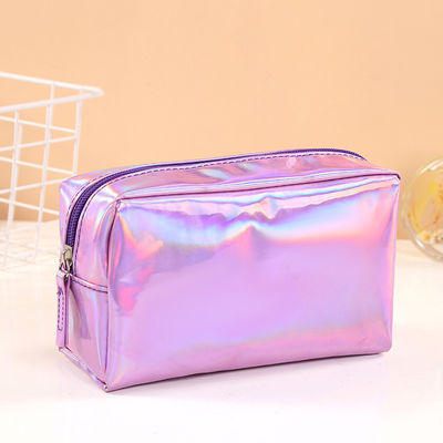 Borsa laser in cuoio PU customizzata Cassa matita spazzola impermeabile Borsa trucco borse cosmetiche
