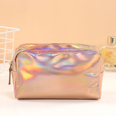 Borsa laser in cuoio PU customizzata Cassa matita spazzola impermeabile Borsa trucco borse cosmetiche