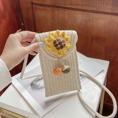 Borsa tessuta fiori spalla crossbody borsa da donna per colore personalizzato e vacanza in spiaggia