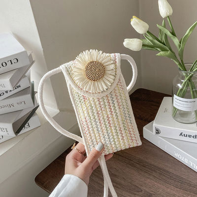 Borsa tessuta fiori spalla crossbody borsa da donna per colore personalizzato e vacanza in spiaggia