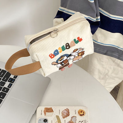 Mini borsa con logo personalizzato Borsa da mano in corduroy