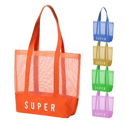Materiale principale poliestere Custom Ultralight Large Personalized Beach Mesh Tote Bag