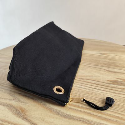 OEM/ODM accettato Logo personalizzato stampato su tela Borsa di trucco con cerniera per la conservazione di matite e monete