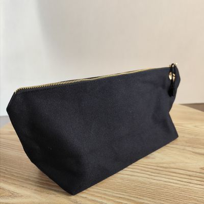 OEM/ODM accettato Logo personalizzato stampato su tela Borsa di trucco con cerniera per la conservazione di matite e monete