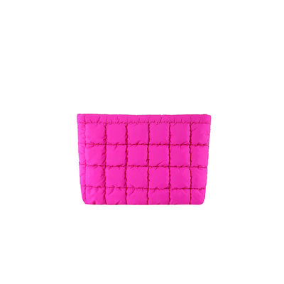 Sacchetto di piuma quadrato rivestito in poliestere 2024 Trend Sacchetto a frizione di colore puro per donne di moda