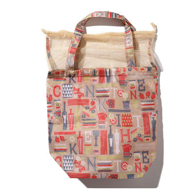 Logo personalizzato Accepted Polyester Patchwork Mesh Drawstring Bags for Makeup Cosmetic Needs