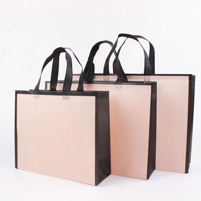 Borse colorate non tessute personalizzate per lo shopping ambientale laminato con logo stampato