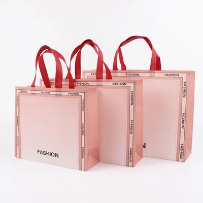 Borse colorate non tessute personalizzate per lo shopping ambientale laminato con logo stampato