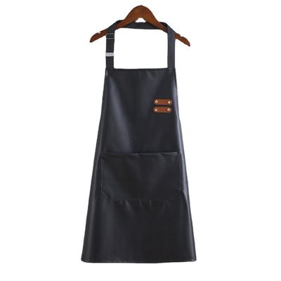 Logo personalizzato impermeabile in pelle Long Bib Apron per cucina BBQ Barista Tipo uniforme