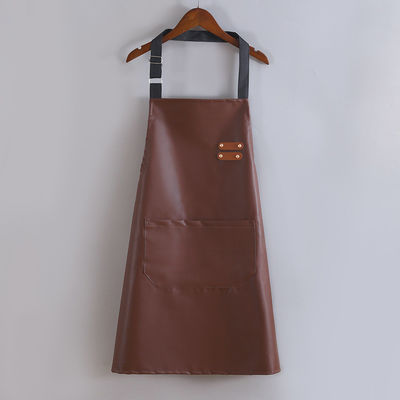 Logo personalizzato impermeabile in pelle Long Bib Apron per cucina BBQ Barista Tipo uniforme