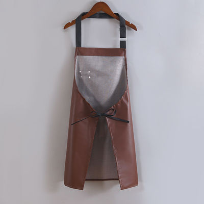 Logo personalizzato impermeabile in pelle Long Bib Apron per cucina BBQ Barista Tipo uniforme
