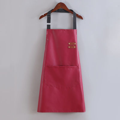 Logo personalizzato impermeabile in pelle Long Bib Apron per cucina BBQ Barista Tipo uniforme