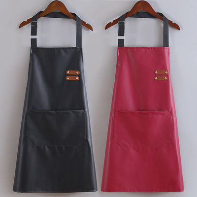 Logo personalizzato impermeabile in pelle Long Bib Apron per cucina BBQ Barista Tipo uniforme